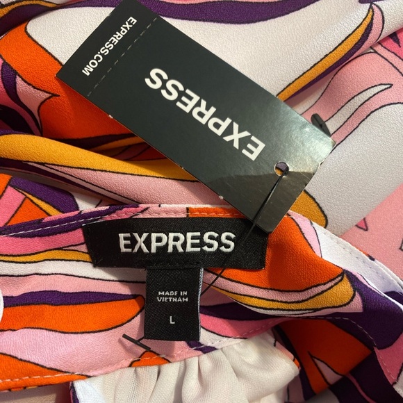 “EXPRESS” Retro Swirl Halter Neck Maxi Dress - Picture 12 of 13